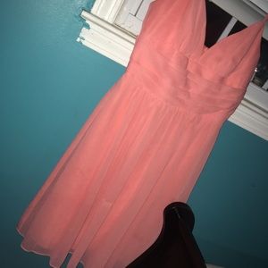 coral spaghetti strap dress